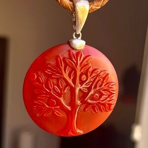 Whitney Kelly Carnelian tree of life pendant necklace